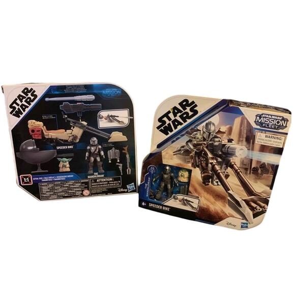 2 Sets Star Wars Mission Fleet Speeder Bikes The Child Battle For The Bounty - Picture 1 of 6